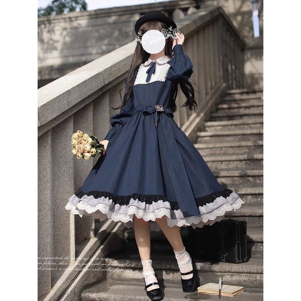 紺藍のお嬢様のクラシカルワンピース – ManusMachina