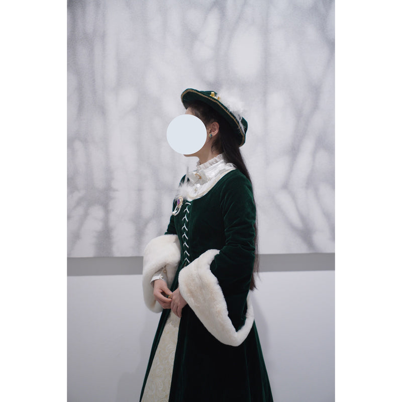 運命の王妃のベルベットコートと刺繍クラシカルワンピース[2024年2月上旬発送予定]