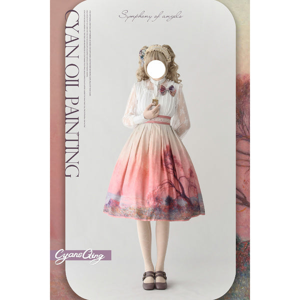 油絵絵画の刺繍フレアスカート – ManusMachina 