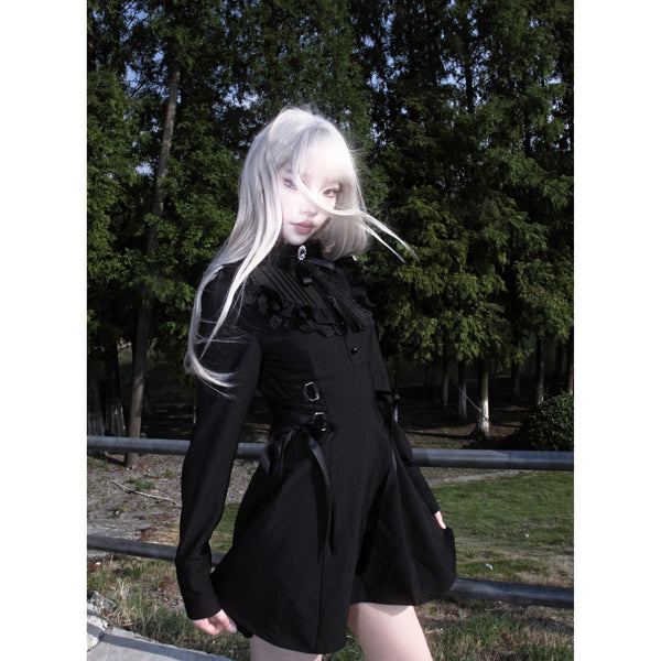 黒のお嬢様のオープンショルダーワンピース – ManusMachina