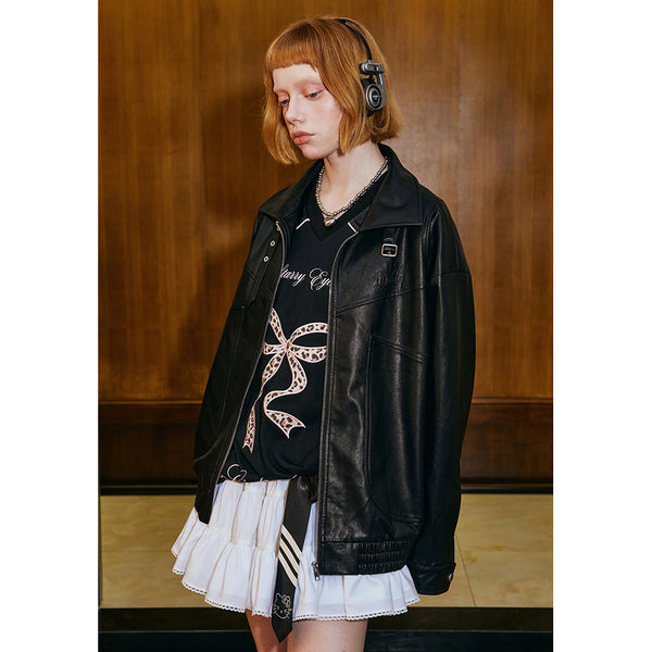 Ribbon Leather Jacket from Girls Club – ManusMachina