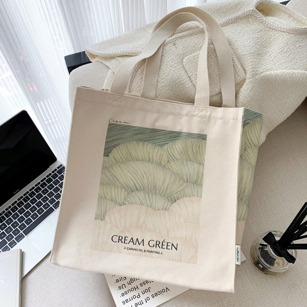 Cream canvas best sale tote bag