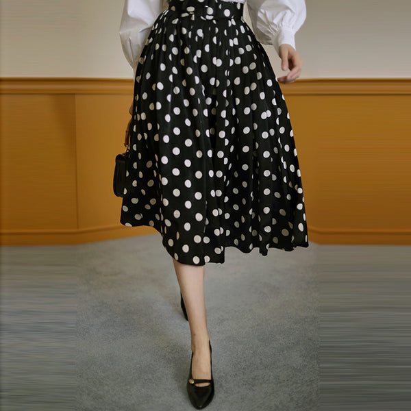 50s polka shop dot skirt