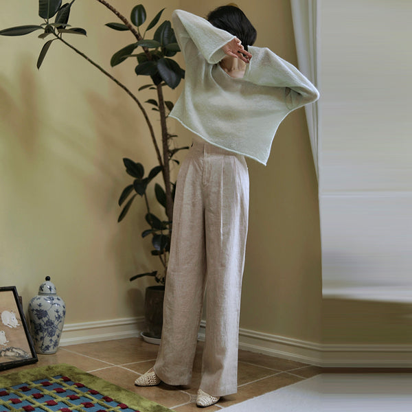 DISSH - White Linen Pants on Designer Wardrobe