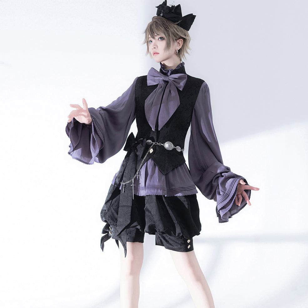 ふささま専用】ELLE PETITE女の子スーツ＆ブラウス、リボンタイ付き