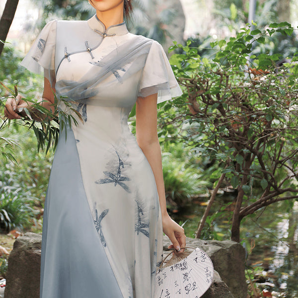 Plum Blossom Color Blur Picture China Dress
