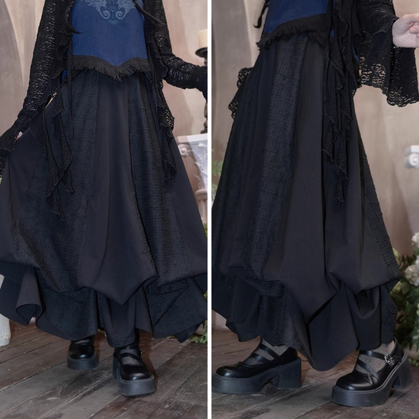 暗黒の夜空のバルーンスカート