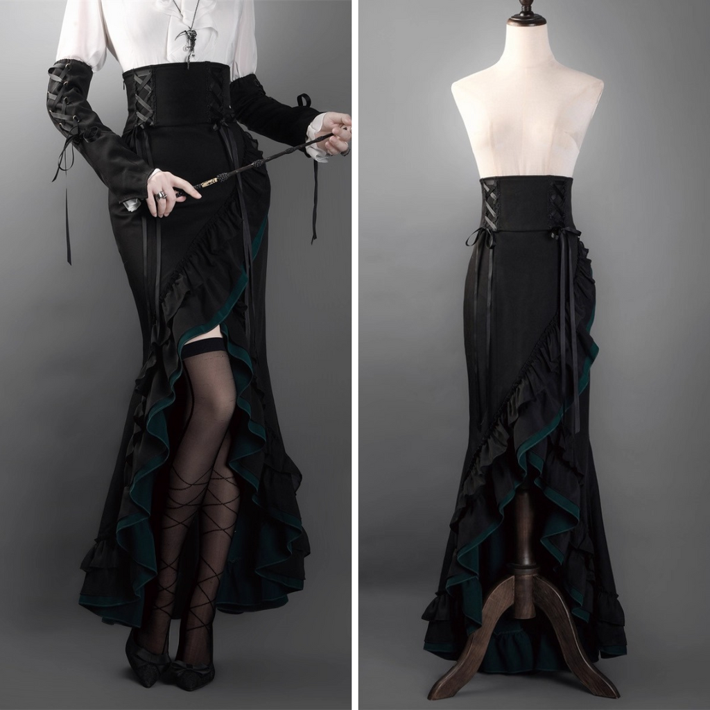 黒緑のお嬢様のフィッシュテールスカート – ManusMachina