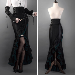 黒緑のお嬢様のフィッシュテールスカート