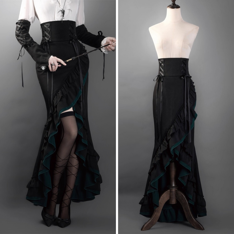 黒緑のお嬢様のフィッシュテールスカート
