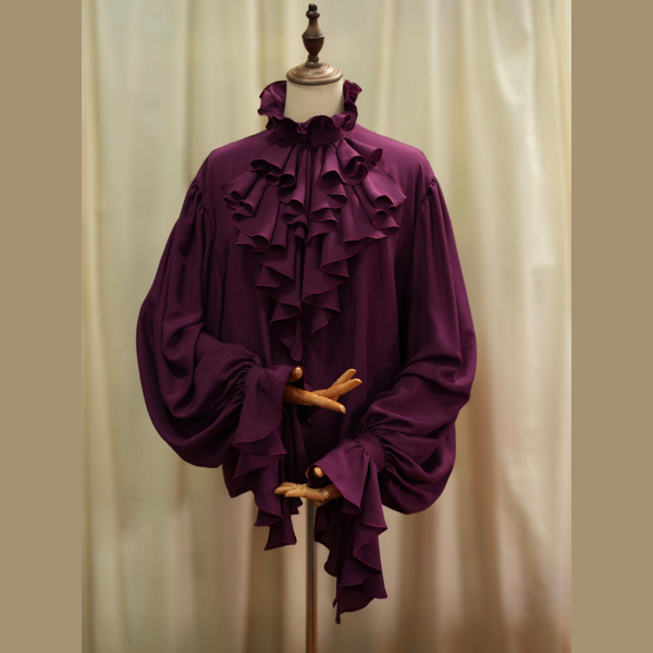 王侯貴族のヴィクトリアンブラウス - Dark Purple[2026年1月下旬-2月下旬発送予定]