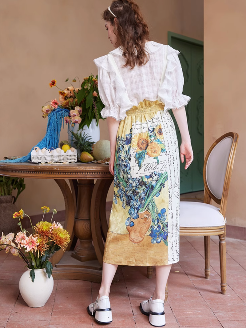 アイリスのある花瓶のストラップスカート – ManusMachina