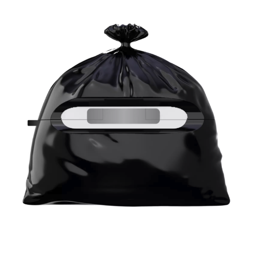 Black Garbage Bag AirPods Case