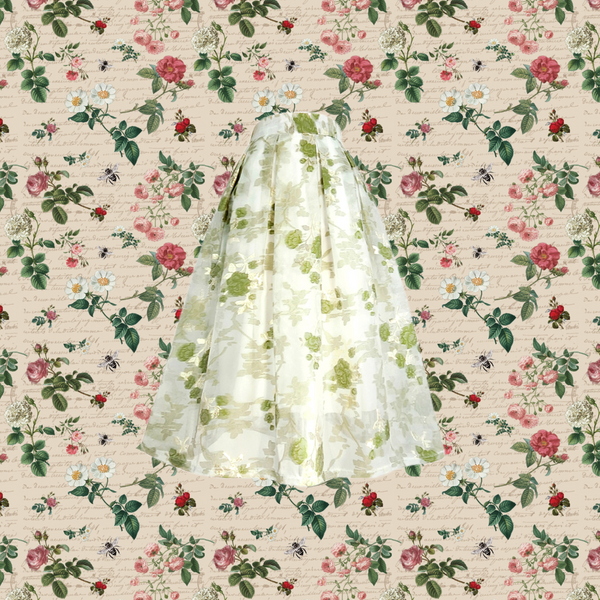 Harukasumi Plant Print Hepburn Skirt