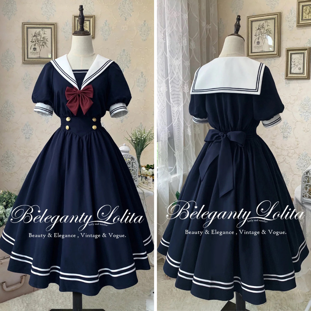 紺青の文学クラシカルセーラーワンピース[2023年7月中旬発送予定