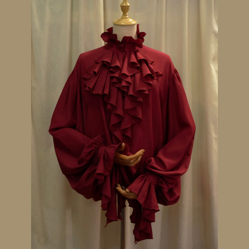 王侯貴族のヴィクトリアンブラウス - Dark Red[2026年1月下旬-2月下旬発送予定]
