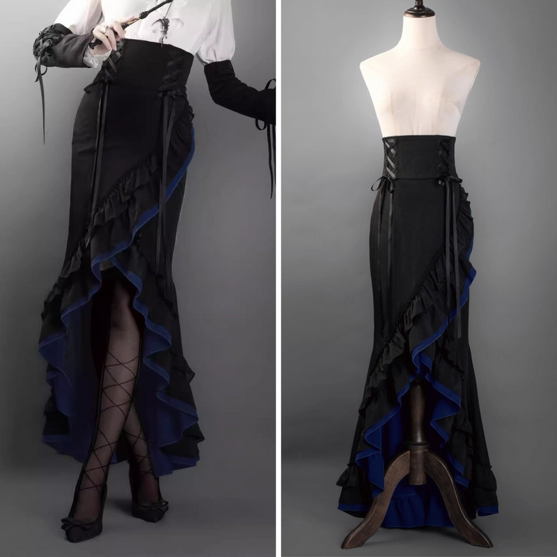 黒藍のお嬢様のフィッシュテールスカート