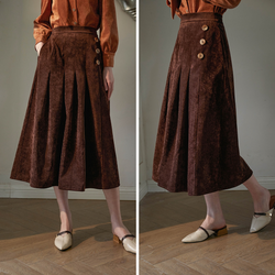 Dark Brown Corduroy Skirt