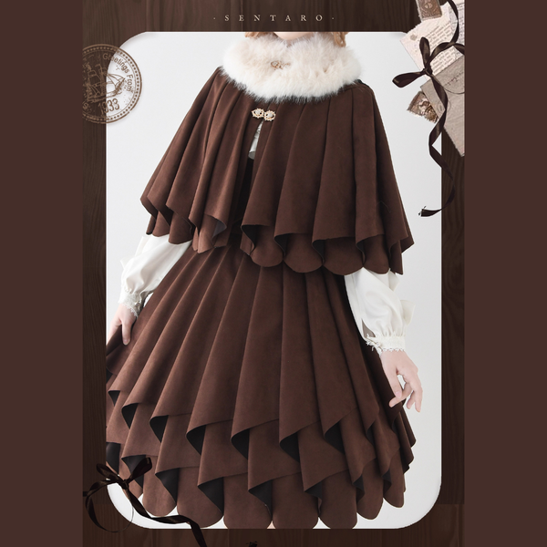 伯爵令嬢のケープとスカート - Dark Brown