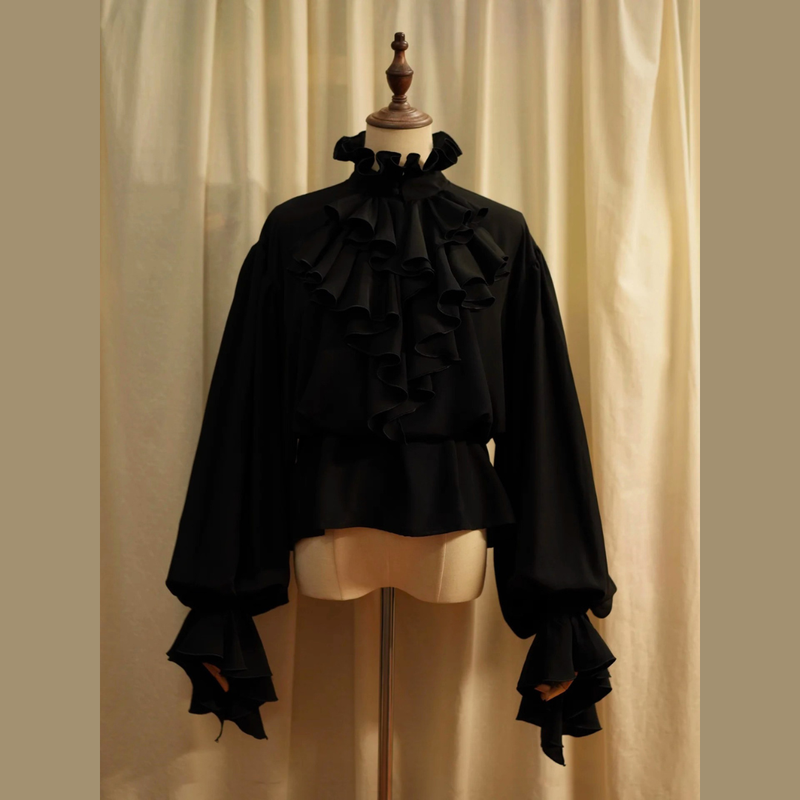 王侯貴族のヴィクトリアンブラウス - Black[2026年1月下旬-2月下旬発送予定]