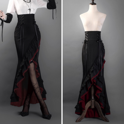黒紅のお嬢様のフィッシュテールスカート