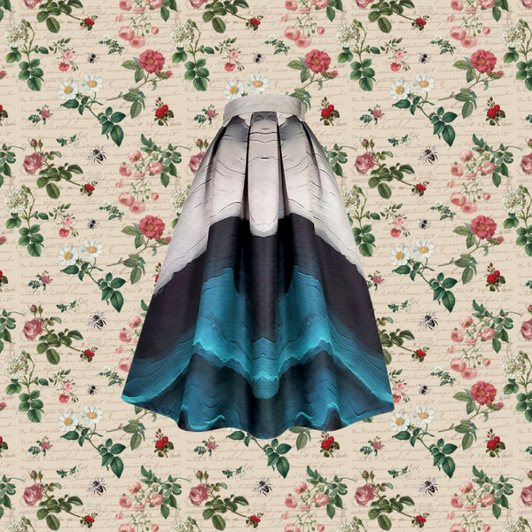 Harukasumi Plant Print Hepburn Skirt