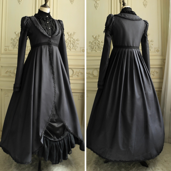 黒墨の王妃の刺繍クラシカルコート[2026年2月上旬-2月下旬発送予定]