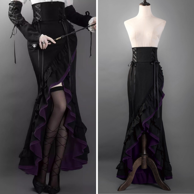 黒紫のお嬢様のフィッシュテールスカート