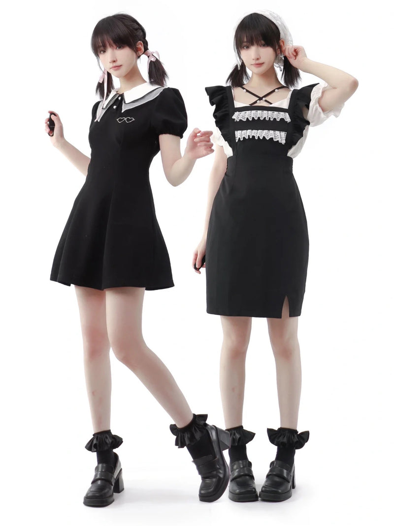 Maid's Black Jumper skirt, Dress and Blouse