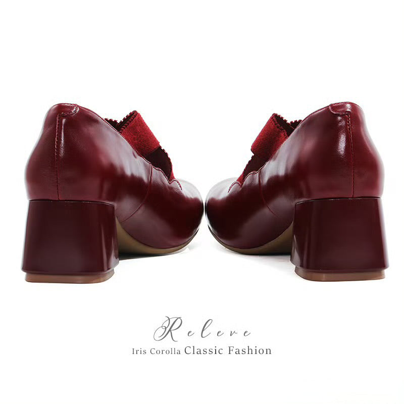 Releve Cross Strap Heel Pumps - Wine Red[2025年7月上旬-8月上旬発送予定]