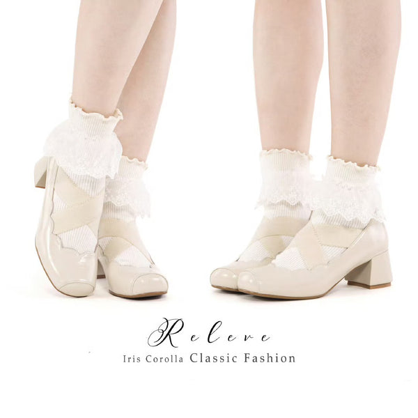 Releve Cross Strap Heel Pumps - Ivory[2025年7月上旬-8月上旬発送予定]