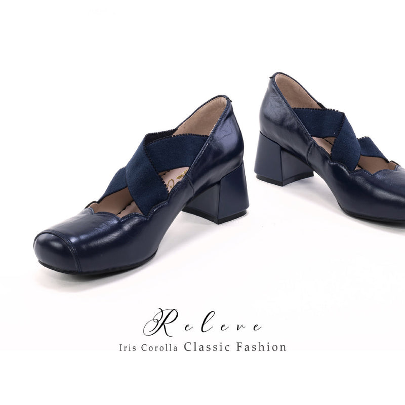 Releve Cross Strap Heel Pumps - Navy[2025年7月上旬-8月上旬発送予定]