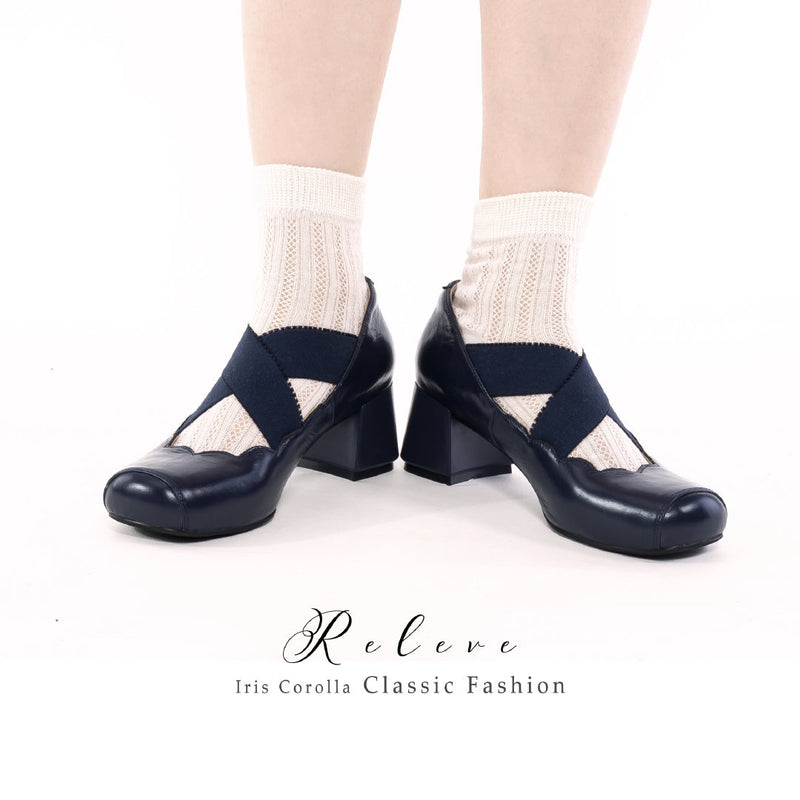 Releve Cross Strap Heel Pumps - Navy[2025年7月上旬-8月上旬発送予定]