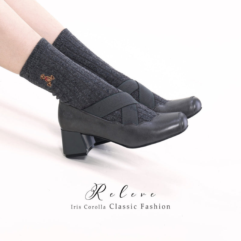 Releve Cross Strap Heel Pumps - Dark Gray[2025年7月上旬-8月上旬発送予定]