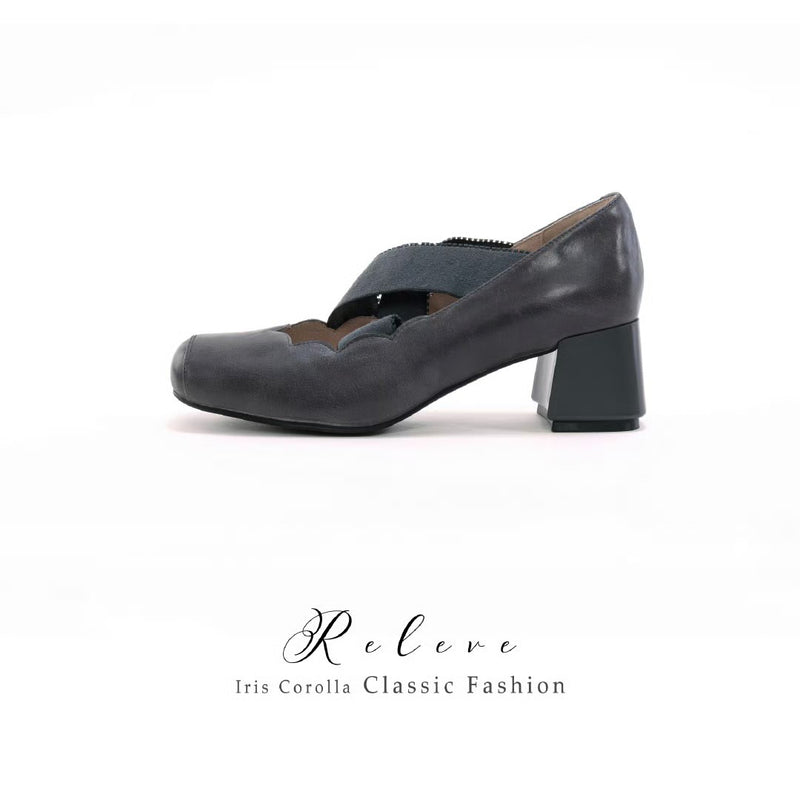 Releve Cross Strap Heel Pumps - Dark Gray[2025年7月上旬-8月上旬発送予定]