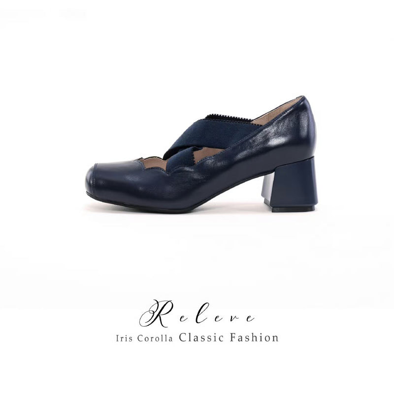 Releve Cross Strap Heel Pumps - Navy[2025年7月上旬-8月上旬発送予定]