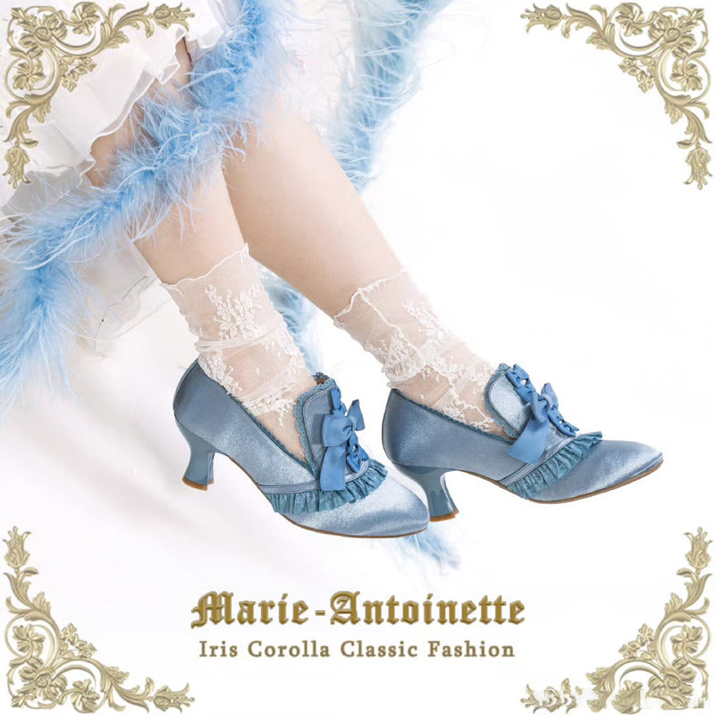 Marie Antoinette Satin Ribbon Heel Pumps - Aquamarine[2025年7月下旬-8月中旬発送予定]