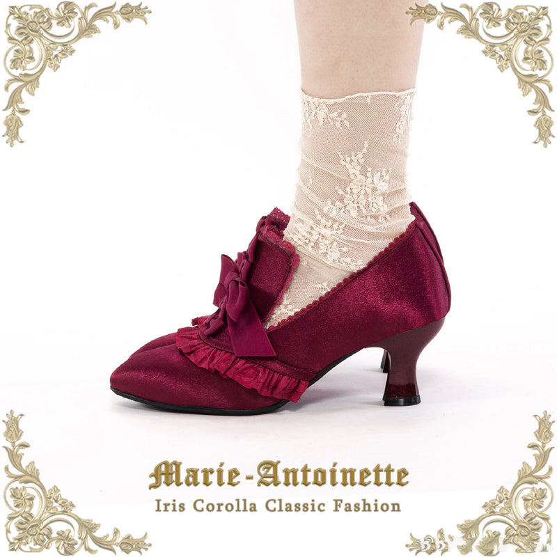 Marie Antoinette Satin Ribbon Heel Pumps - Red Agate[2025年7月下旬-8月中旬発送予定]