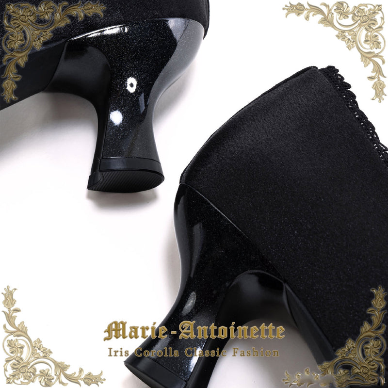 Marie Antoinette Satin Ribbon Heel Pumps - Black Diamond[2025年7月下旬-8月中旬発送予定]