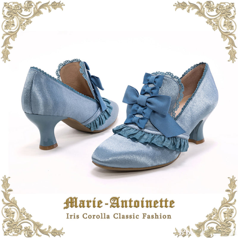 Marie Antoinette Satin Ribbon Heel Pumps - Aquamarine[2025年7月下旬-8月中旬発送予定]