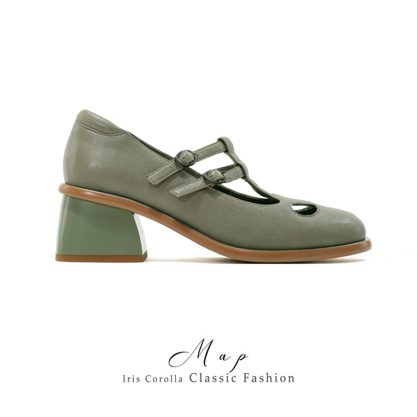 Map Mary Jane Shoes - Moss Gray[2025年10月下旬-11月中旬発送予定]