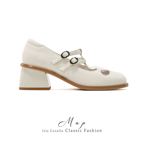 Map Mary Jane Shoes - Milky White[2025年10月下旬-11月中旬発送予定]
