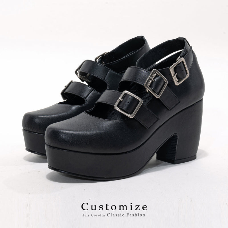 Classic Platform Buckle Loafers - Black[2025年10月下旬-11月中旬発送予定]