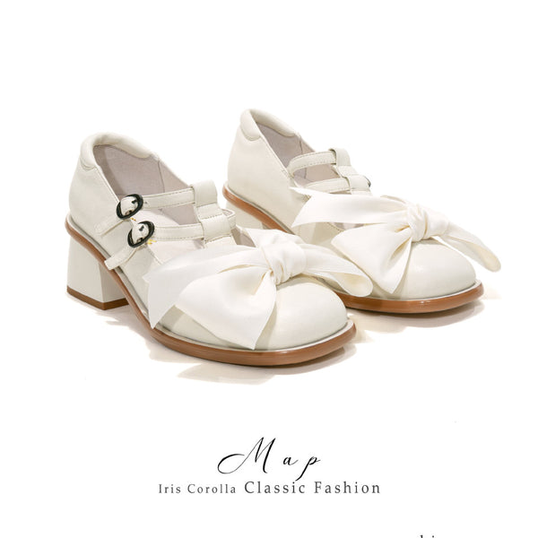 Map Mary Jane Shoes - Milky White[2025年10月下旬-11月中旬発送予定]