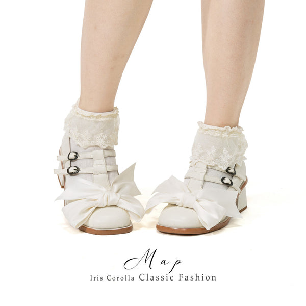 Map Mary Jane Shoes - Milky White[2025年10月下旬-11月中旬発送予定]