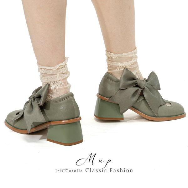 Map Mary Jane Shoes - Moss Gray[2025年10月下旬-11月中旬発送予定]