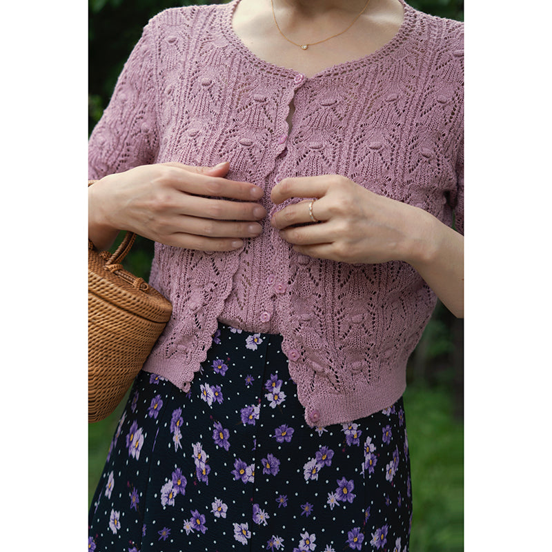 手編みの刺繍ニットカーディガン – ManusMachina