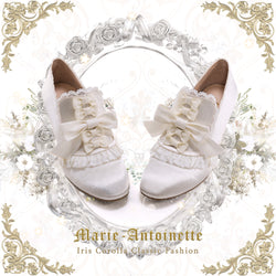 Marie Antoinette Satin Ribbon Heel Pumps - Pearl[2025年7月下旬-8月中旬発送予定]