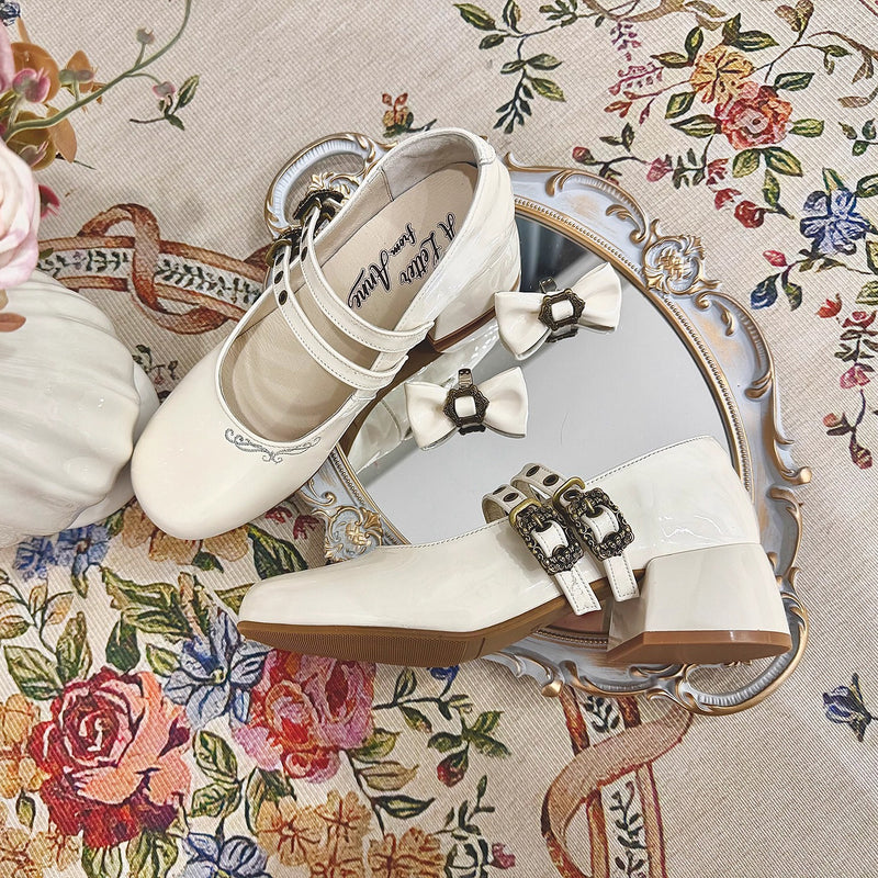 Ribbon Classical Mary Jane Shoes - Ivory[2026年3月上旬-3月下旬発送予定]