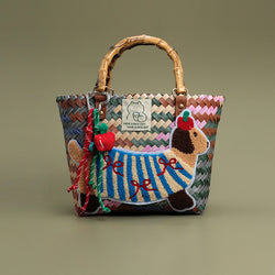 Dachshund Embroidered Basket Bag